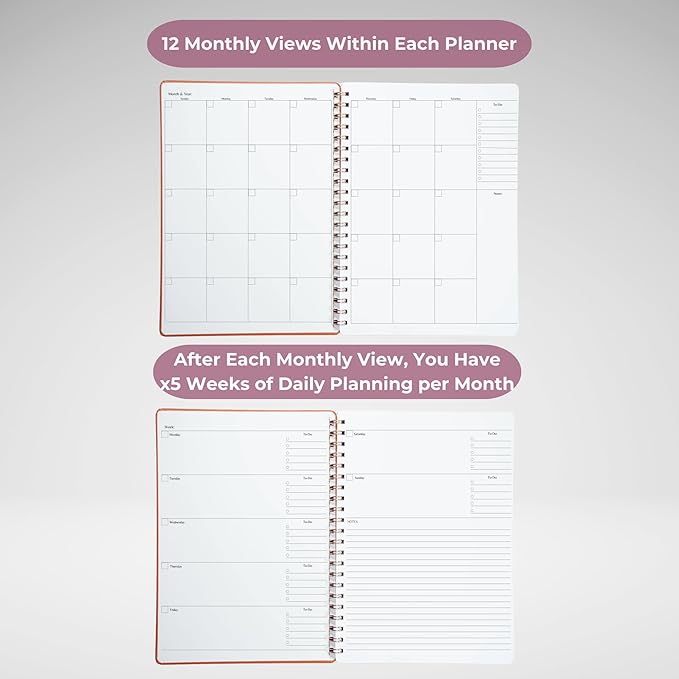 Merely Home | Ultimate Yearly, Daily, Weekly, Monthly Planner | 8.25" x 11.75" | To Do List Notebook for Work | Simple Design | Multiple Layouts | Academic Planner and Organizer Notebook (Evergreen, Yearly Planner - Portrait)