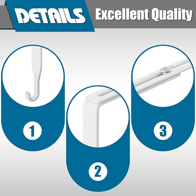 Amylove 12 Pcs Adjustable Cubicle Hanger Universal Partition Metal Cubicle Hooks Door Hanger, Adjusted to Fit Panels with 1 3/8 Inch to 3 1/2 Inch Thickness for Office Whiteboard (White)