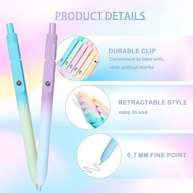 Donyang Gel Pens, 10PCS 0.7mm Gel Pens Black Ink Fine Point Smooth Writing Pens, High-End Series Ballpoint for Office Supplies, Stocking Stufferss, Christmas Gifts for Men Women