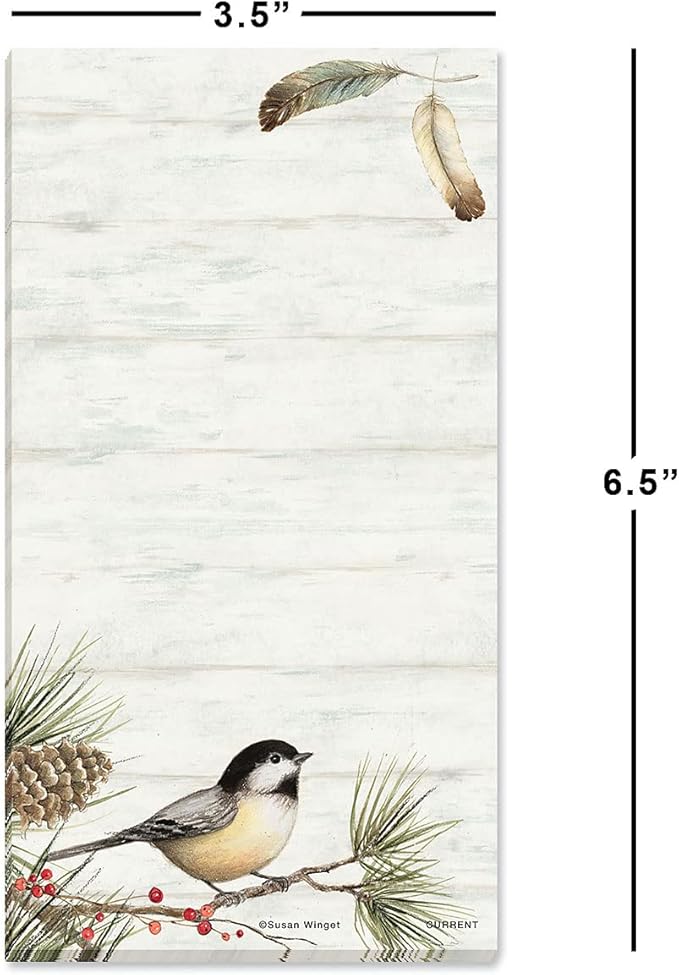 Current Cardinal Woodland Birds Magnetic Holiday Notepad Set – Set of 12 Memo Pads, 6 Designs, 30-Sheet Pads, 3½ x 6½ Inches, Shopping List, To-Do Notes, Printed in The USA