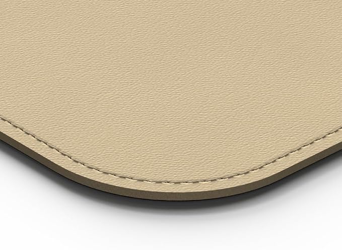 POUT TekDec Mat – Vegan Leather Desk Pad (31.5×13.4in / 80×34cm), Water-Resistant Surface, Anti-Slip Base, Scratch & Heat Protection, Multi-Functional Writing & Mouse Pad – Texas Sand