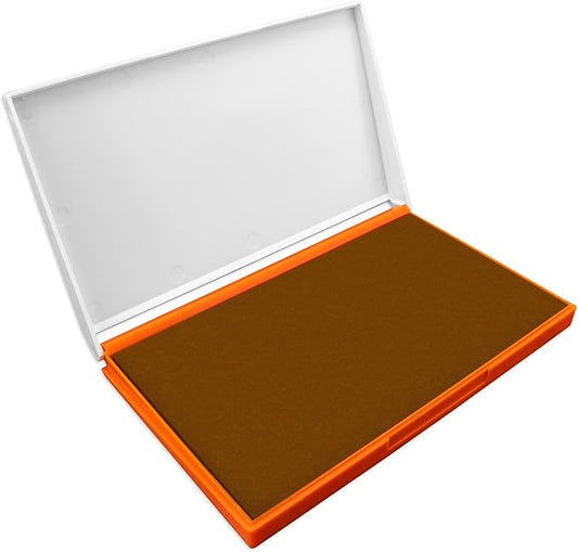 Plastic Case Stamp Pad Large Size, Brown Color - Size: 4" x 7" - Choose from 15 Ink Colors