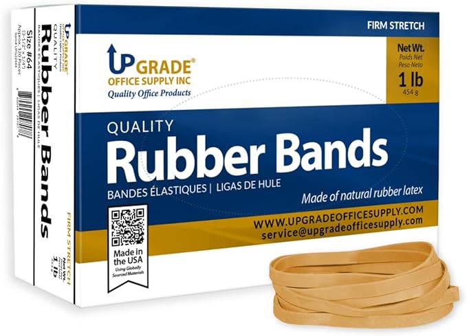 Upgrade Rubber Bands Size 64 (3-1/2 in x 1/4 in), 1 lb Boxes, 3-Pack, USA