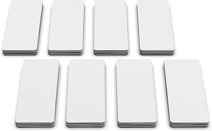 Attractivia Dry Erase Magnetic Labels 2.8 x 1.2 in, Dry Erase Magnets, 60-Pack, White Erasable Write-On All-Purpose Labels, for Office, Education, Home, Whiteboard, Magnetic Name Tags