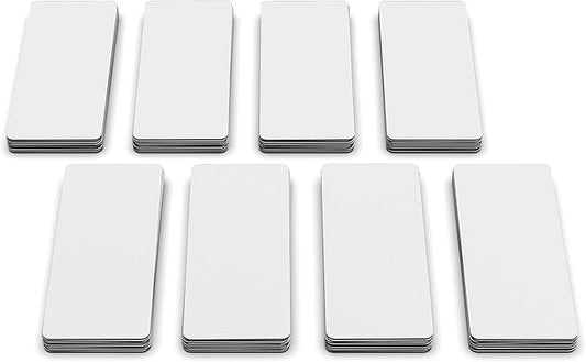 Attractivia Dry Erase Magnetic Labels 2.8 x 1.2 in, Dry Erase Magnets, 60-Pack, White Erasable Write-On All-Purpose Labels, for Office, Education, Home, Whiteboard, Magnetic Name Tags