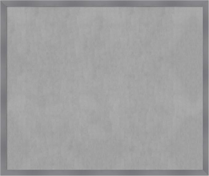 Amanti Art Grey Framed Magnetic Board 42x50 Oversize Vision Board for use with Magnets, 100% Metal Sheet to Display Items as Office Decor or for Home Organization in mudroom, Kitchen or Kids Room