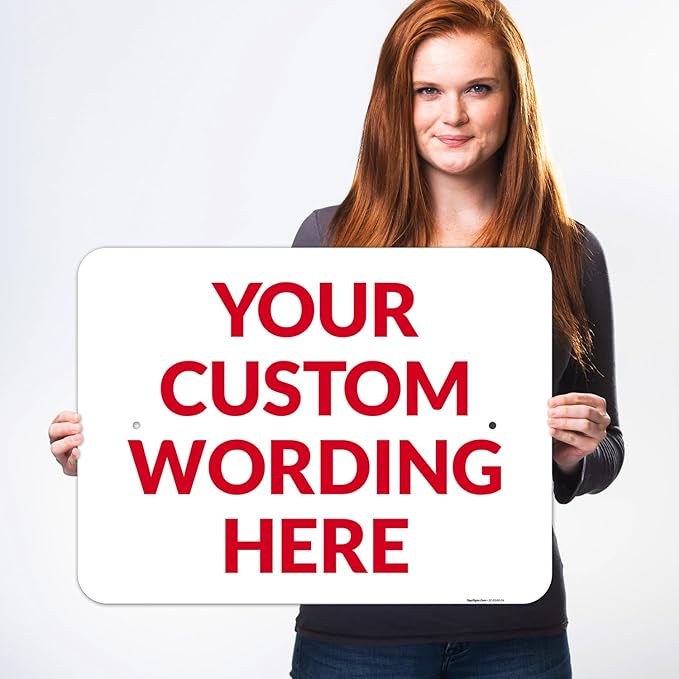 Custom Sign, Personalized Metal Signs, Customize for Office, Business, Workplace, Office, Home, Delivery Signs 18x24 Inches, Rust Free .063 Aluminum, Fade Resistant, Made in USA by Sigo Signs