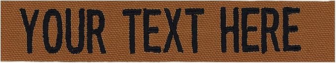 Custom Uniform Name Tapes Solid Color. Rusty Brown Fabric, 4 Inch Hook Fastener (Uniform Ready Fastener)