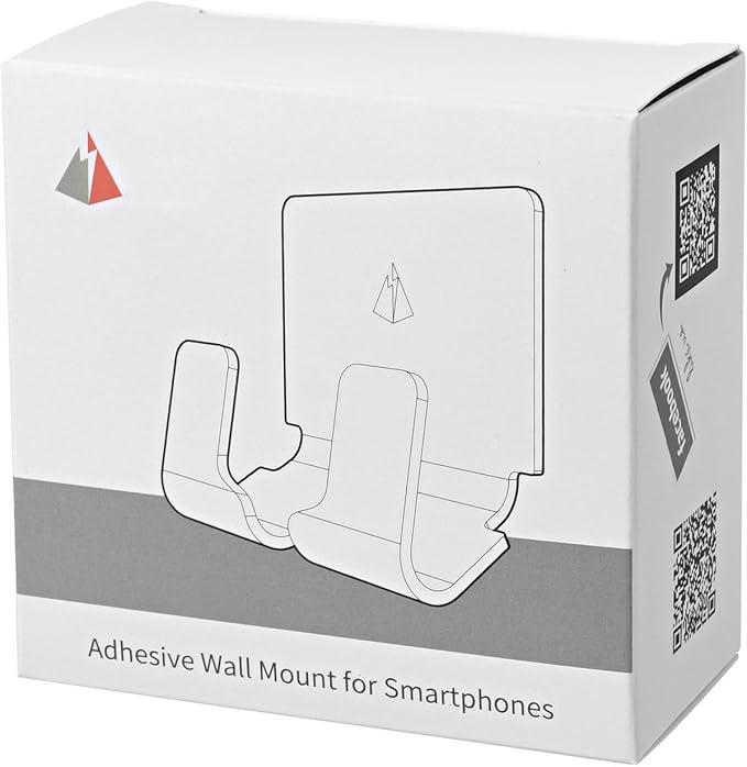 TXEsign Adhesive Wall Phone Holder Mount for Smartphones iPhone External Battery Wall Holder Mount (White)