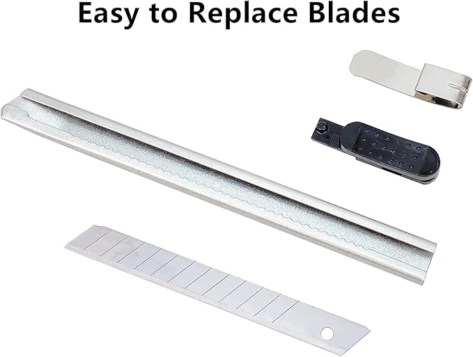 CCyanzi 9mm Stainless Steel Utility Knife with Snap off blades Replacement, Retractable Utility Knife Set, for Box Cutter, Vinyl Knives, Precision Cutter