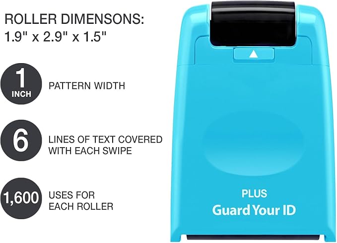 Guard Your ID Identity Protection Stamp Roller, Turquoise
