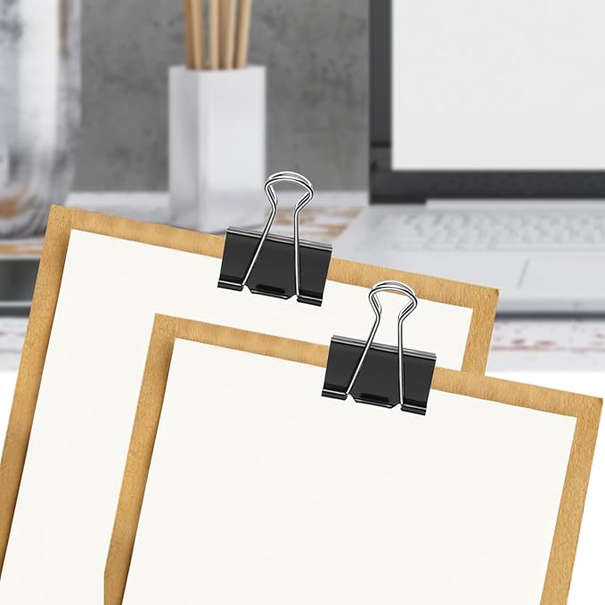 Ufmarine 72 Pcs Large Binder Clips 1.6 inch Length, Big Paper Clips for Office