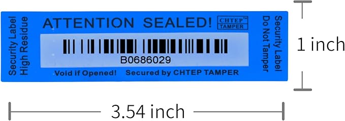 ChtepTamper 100 Pieces Total Transfer Tamper-Evident Stickers Security Labels Great for Goods Shipping,Exchange of Agency Files, Privacy Protection or More(Serial Number 1 * 3.54inches Blue)