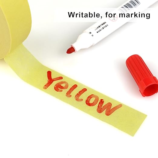 DOAY 3 Pack Yellow Painters Tape - Masking Tape 1 Inch Wide - Multi-Surface, Smart Adhesion, Indoor & Outdoor - 270FT Total - Paint Tape for DIY, Labeling, Art, Car, General Purpose (#3910)