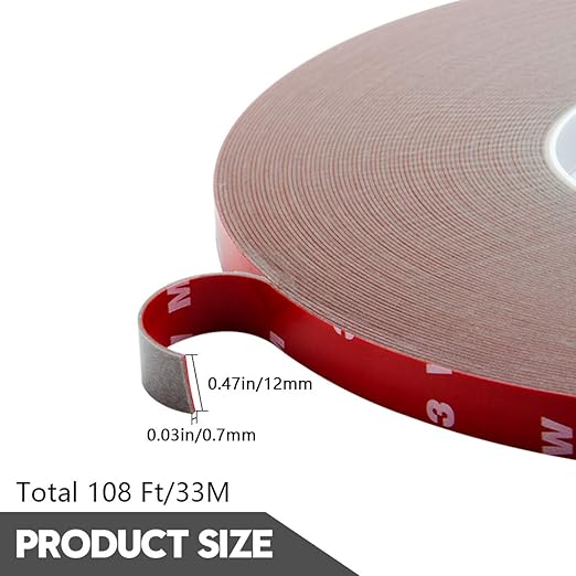 ToLanbbt Double Sided Tape Heavy Duty Waterproof Mounting Adhesive Tape Foam Tape for LED Strip Lights Home Decoration Office Decorations (108Ft x 0.47" x 0.03")