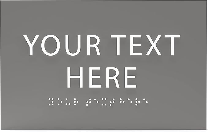 ADA CENTRAL SIGNS - 6" X4" Personalized Custom Sign- Tactile Graphics Grade 2 Braille Text | ADA Compliant Wall Mount Plastic Signs For Schools, Offices, Businesses, Apartments & Restaurants