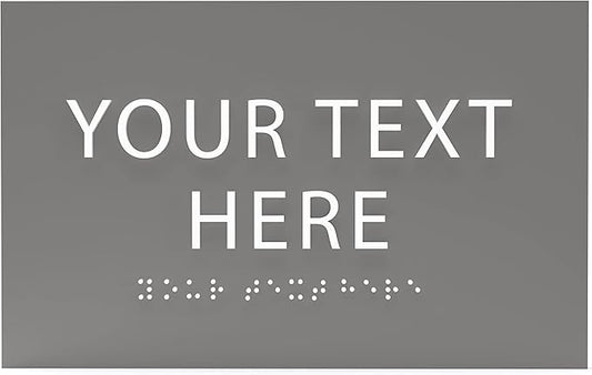 ADA CENTRAL SIGNS - 6" X4" Personalized Custom Sign- Tactile Graphics Grade 2 Braille Text | ADA Compliant Wall Mount Plastic Signs For Schools, Offices, Businesses, Apartments & Restaurants
