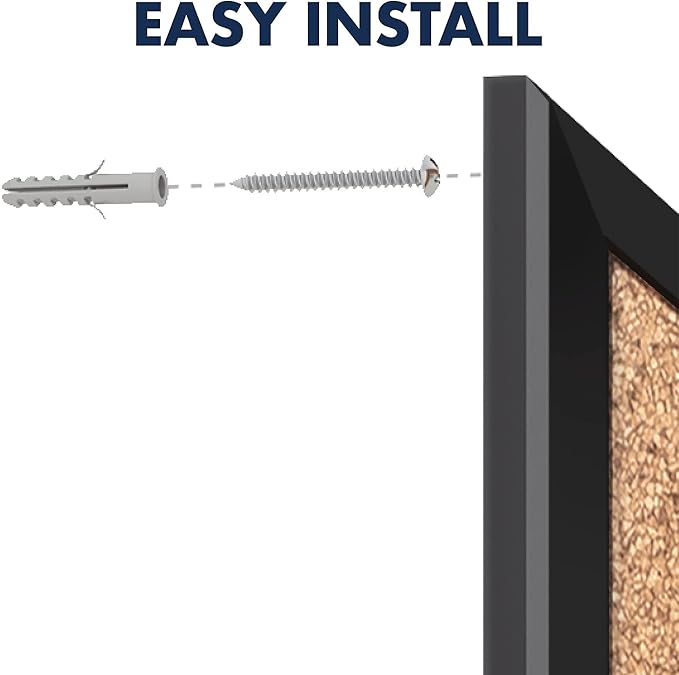 Quartet Cork Board, Bulletin Board, 5' x 3' Corkboard, Black Frame (2305B)