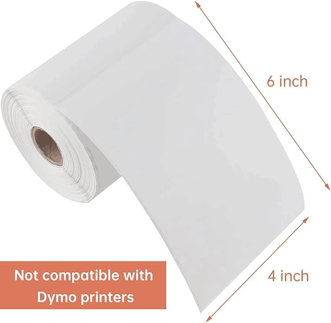 L LIKED 2500 PCS 4"x 6" Thermal Shipping Labels, White Perforated & Strong Adhesive Direct Thermal Labels (250 Labels/Roll), Compatible with Zebra, Rollo, Jadens, Nelko,10 Rolls