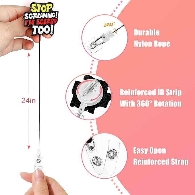 Aoryalps Retractable Badge Reel Holder Retractable with ID Clip for Nurse Nursing Name Tag Card Nursing Student Teacher Doctor Medical Assistant Work Office Clip-Gifts for Nurse