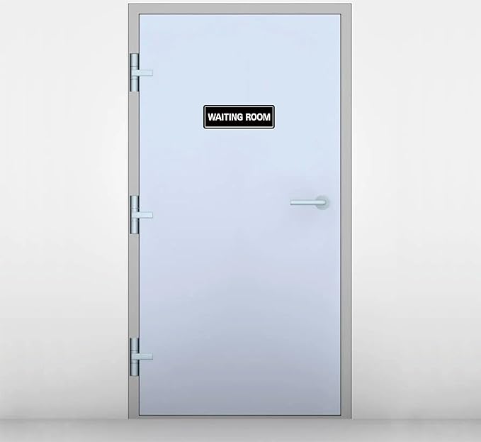 Waiting Room Sign - Premium Durable Acrylic Material, Super Strong Adhesive, Quick Installation, Suitable for Your Home and Business (9 × 3 Inches, Black)