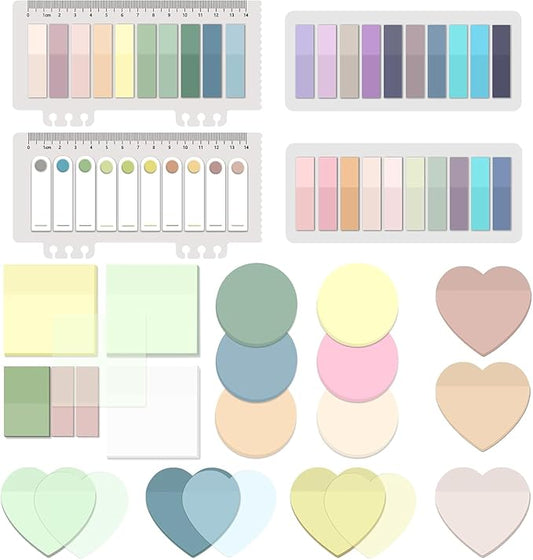 BAYTORY 1700 Sheets Transparent Sticky Notes, Clear Waterproof 3 x 3 inch See Through Memo Pad, Self-Adhesive Translucent Writable Index Tabs for Annotating Books, Study Supplies