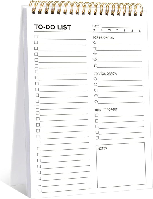 To Do List Notepad, 120 Pages 6.7x9.8" to Do List Notebook Undated Daily Planner Notepad with Task Checklist Home Office School Supplies