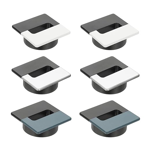 PATIKIL 2.8inch Desk Grommet, 6Pcs Cable Grommet Wire Management Cable Hole Cover Cord Organizer for Office Home Table Countertop, Black/Silver Black/White Black/Blue