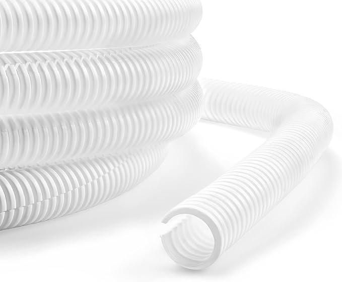 YCLYC 33ft 1/2inch Cable Management, White Wire Loom Tubing Cord Protector, Cable Sleeve Wire Wrap, Cord Wrap for Computer Cord Organizer, Office, Home, ect