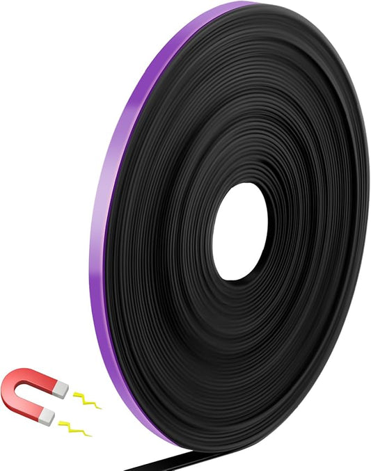 AmazingSpark Magnetic Tape Roll Thin Strips, 1/4 Inch x 33 Feet Magnetic Board Dividers Whiteboard Graphic Decorative Tape Marking Line for Classroom Office Art Accessories(Purple)