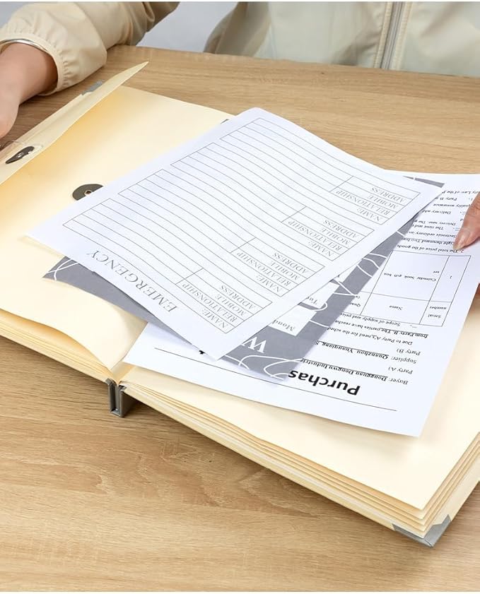 The Life Book Document Organizer - Binder for Important Documents, Document Organizer Foliofor Bills Checks Birth Certificates etc (Blue)
