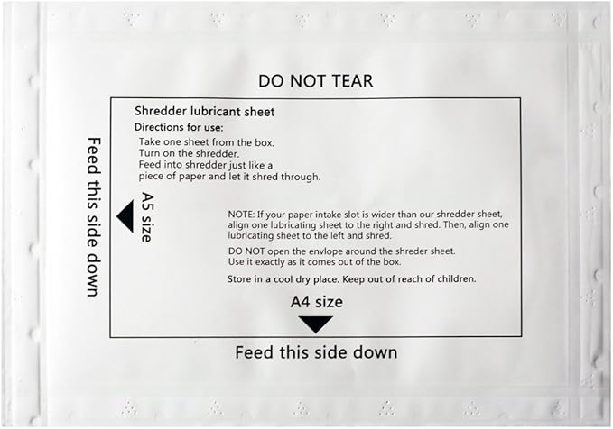 Ansoon Paper Shredder Lubricant Lubricating Sheets, Paper Shredder Oil Sharpening & Cleaning Sheet for Cross-Cut and Micro-Cut Paper Shredders (28-Pack)