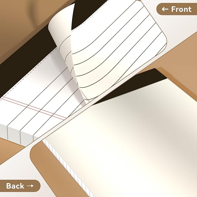 Nichela 5" x 8" Note Pads 6 Pack of Legal Pads Narrow Ruled Notepad with Perforated Notepads 30 Sheets Small Writing Pads 21lb Legal Pad Quality Paper Ideal for Home, Office, or School Use