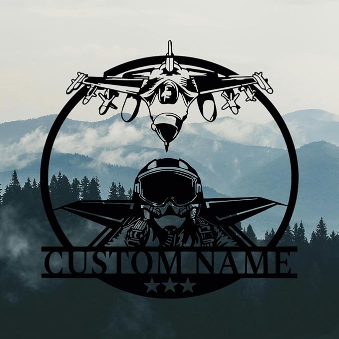 Personalized Metal Airplane Wall Art, Airplane Name Sign, Customized Pilot Name Sign, Airplane Hangar Sign Decor, Aviation Home Office Decor, Large Outdoor Decor, Pilot Gifts, Aircraft Lovers Gift
