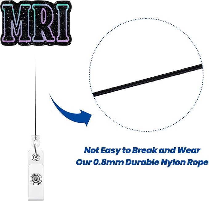 MRI Technologist Badge Reel | Retractable ID Card Badge Holder | Name Tag Medical Work Badge Clip for RN LPN CNA MA ER Night Shift Nurse Nursing Student Doctor | Nurse Gifts | Acrylic｜Alligator Clip