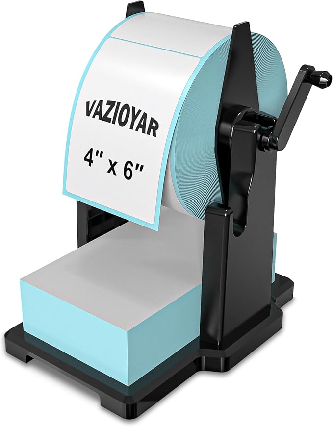 Vazioyar Label Holder for Rolls and Fan-Fold Labels，Compatible with Manual Recycling of Label Rolls(Large Holder)
