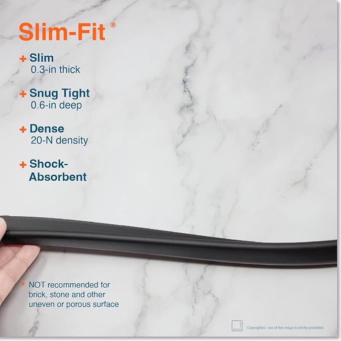 Roving Cove Slim-Fit Edge Protector for Baby Proofing (9ft Small Edge Only), Soft Rubber Foam Furniture Edge Bumper Guard, Desk Edge Cushion, 3M Adhesive, Onyx Black