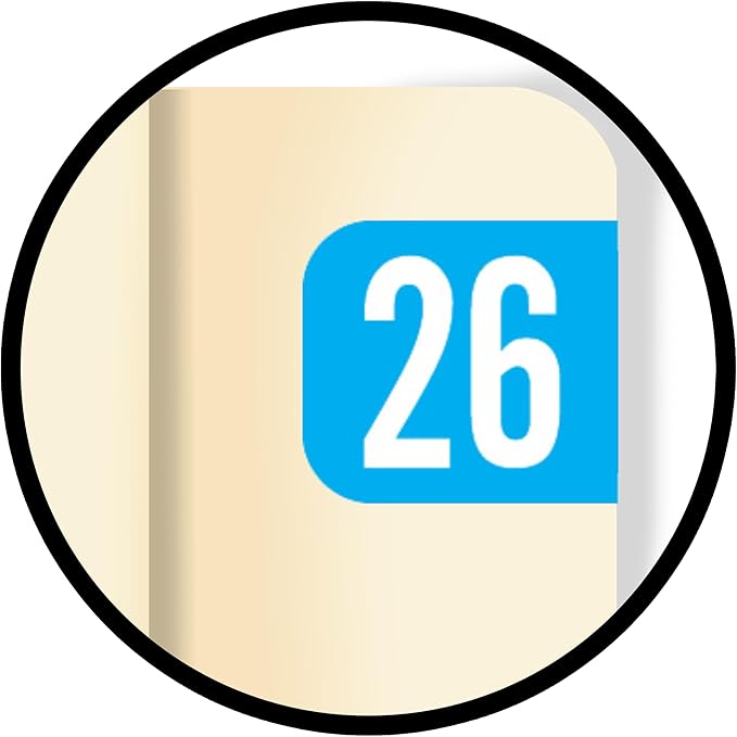 MINI 2026 Year Stickers, Doctor Stuff 2026 Chart Stickers, Light Blue Color Coded, Tab 1287 Style, USA Made Year Labels for End Tab File Folders, 500 Labels/Roll in a Dispenser Box, 1/2" x 1-1/8"