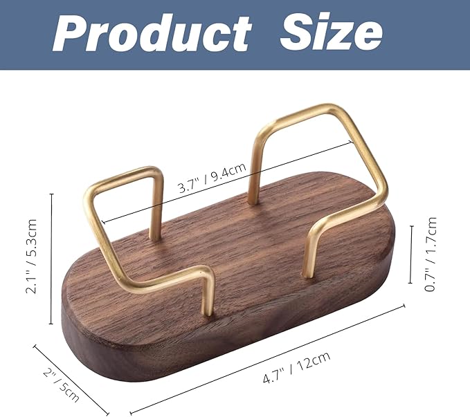 HJX Custom Business Card Holder Desk-Personalized Engraved Wooden Business Card Case Holder, Customized Name Logo Business Card Display Gifts for Men Women (Style2-Black)
