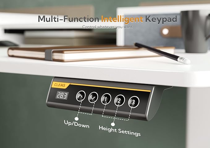 Claiks Standing Desk with Drawers, Stand Up Electric Standing Desk Adjustable Height with Storage Shelf and Splice Board, 48 Inch, White