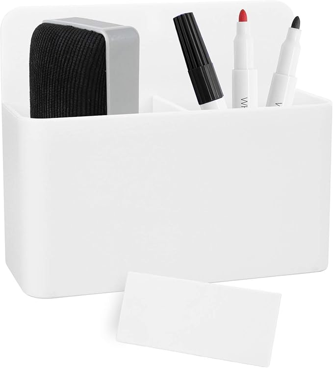 LGCLGY White Magnetic Pencil Cup, White Locker Organizer, Pencil Storage Cup with Strong Magnet, Marker/Pen Basket for Whiteboard, Refrigerator, Locker Accessories, School and Office Supplies