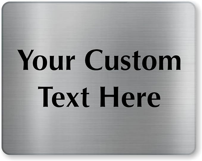 SmartSign Custom Steel Sign - 5.5" x 7", 40 mil Stainless Steel Metal, Personalized Engraved Sign for Business, Office, Door, Wall, Heavy-Duty Premium Engraved Steel Plaque, Silver and Black