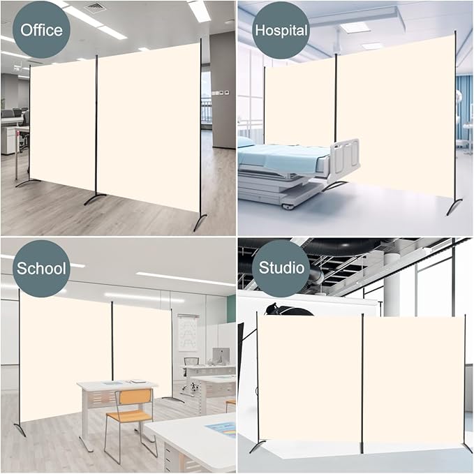 Room Divider 2 Panel Large Privacy Screens, 142''x72''H Upgraded Room Divider Wall for Room Partitions, Tall 6FT Partition Room Dividers Screen Panel for Bedroom Office School, Portable Partition Wall