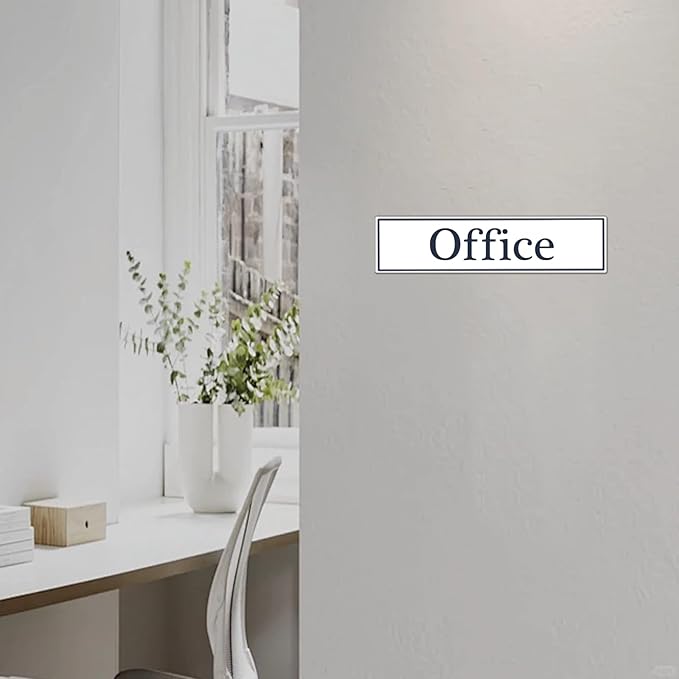 2" x 8" Personalized Office Aluminum Name Plates, Custom Elegant Name Plates for Office Door or Wall Sign, Door Name Plate with Adhesive, 3 Colors Available (Silver, Black, White)