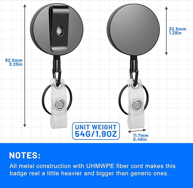 3 Pcs Heavy Duty Badge Reels Retractable Badge Holder, Selizo Metal Retractable Keychain Badge Reel ID with Belt Clip Key Ring for Key Name Card Holder
