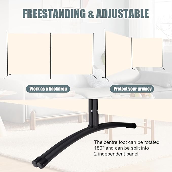 Room Divider 2 Panel Large Privacy Screens, 142''x72''H Upgraded Room Divider Wall for Room Partitions, Tall 6FT Partition Room Dividers Screen Panel for Bedroom Office School, Portable Partition Wall