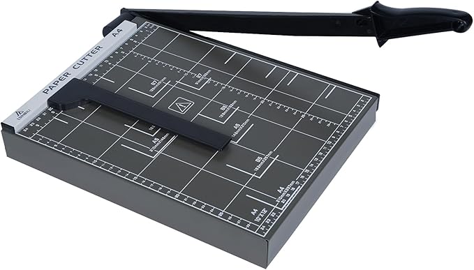 LSINBIU Guillotine Paper Cutter, 12" Cut Length Paper Trimmer with Sharp Blade and Metal Base, 12 Sheets Capacity with Safety Guard, Precision paper slicer for Cutting Paper, Card,Photos,Vinyl