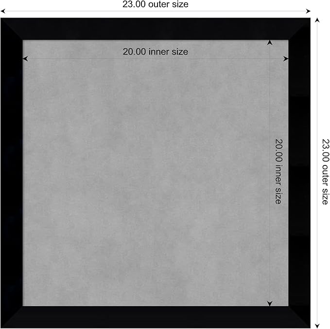 Amanti Art Black Framed Magnetic Board 23x23 Medium Vision Board for use with Magnets, 100% Metal Sheet to Display Items as Office Decor or for Home Organization in mudroom, Kitchen or Kids Room