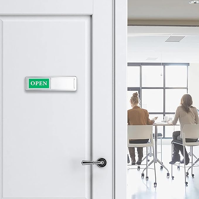 Open Closed Sign Sliding Door Indicator, Open Closed Signs for Business, Office, Restroom, Salon, Storefront, Home Office, Window, Restaurants