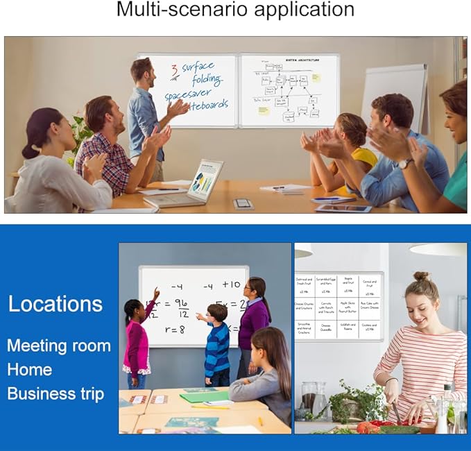 DEVELOP Large Magnetic Dry Erase Board 36 x 72 Inch, 3' x 6' Wall Mounted White Board with Aluminium Frame & Detachable Marker Tray, Magnetic Whiteboard for Home School Office